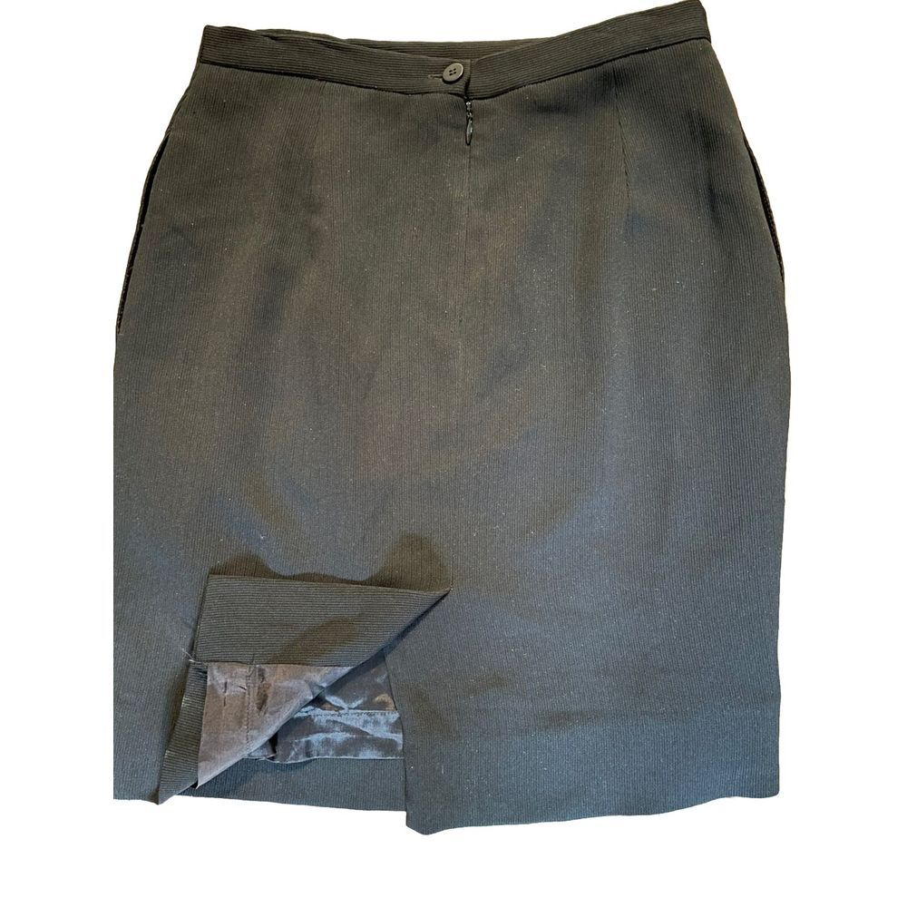 Garfield & Marks Vintage Pencil Skirt Women Small Black Back Vent Lined Capsule - Picture 4 of 4